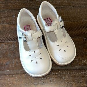 GUC L’Amour Girls’ Joy Classic White Leather Mary Jane Shoes Sz 10